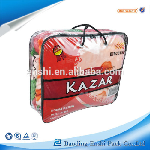 Common transparent PVC bedding bags , zipper