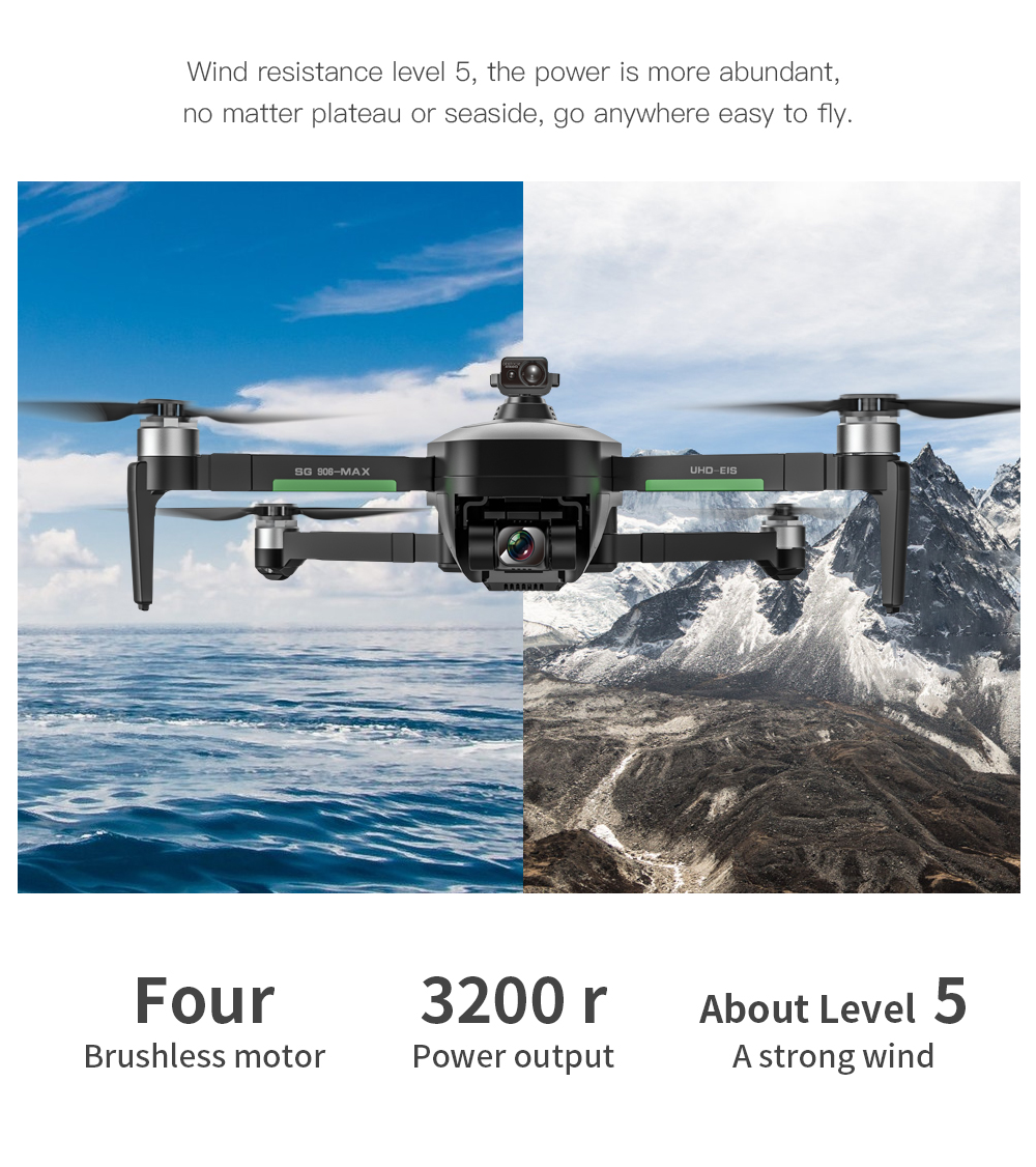 Camera Drone With 3 Axis Gimbal Professional 4K HD GPS WiFi FPV RC Quadcopter Remote Drone ZLL SG906 MAX1