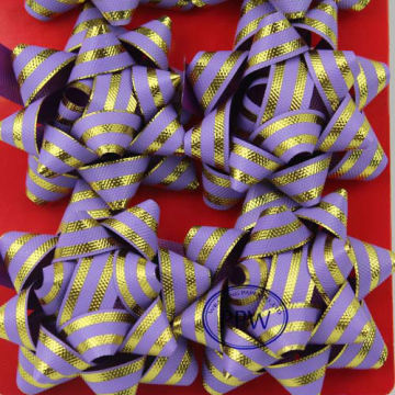 High Quality pp ribbon bow with gold line