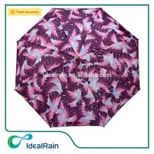 Custom luxury creative print fancy fold feather umbrella