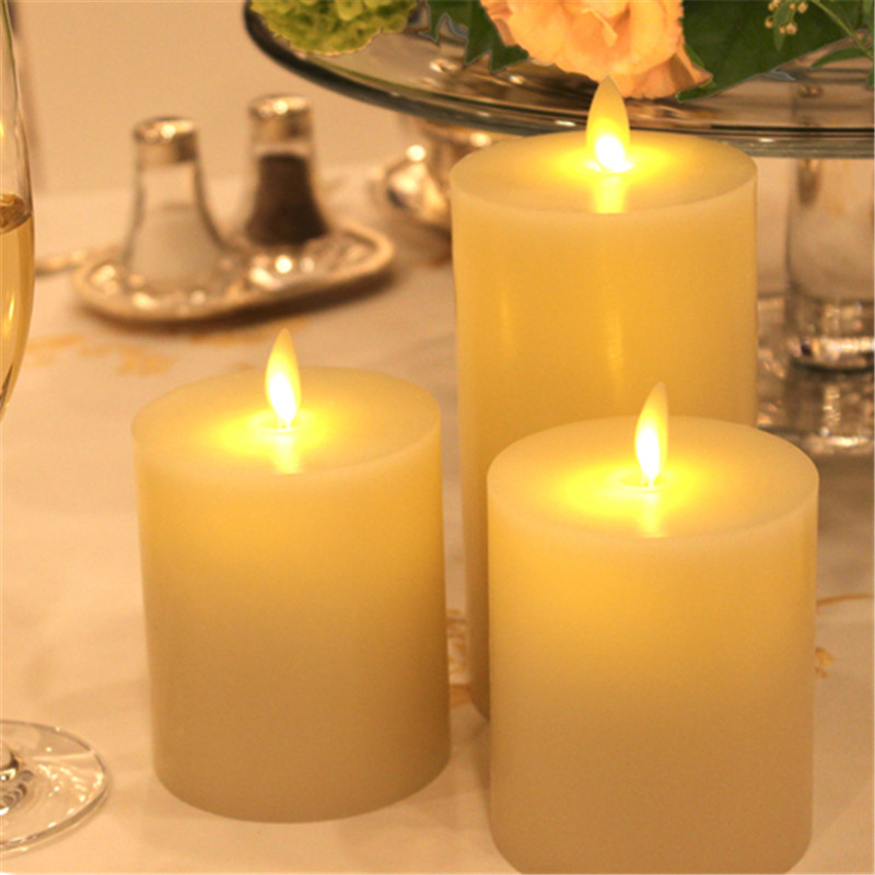 Battery Powered Moving Flame Led Wax Flameless Candles