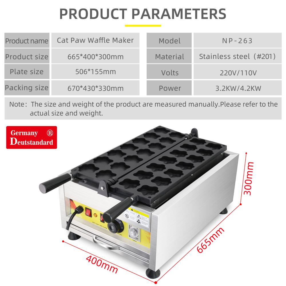 electric cat claw shape waffle machine for sale