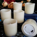 Ivory flameless LED tonggak lilin set