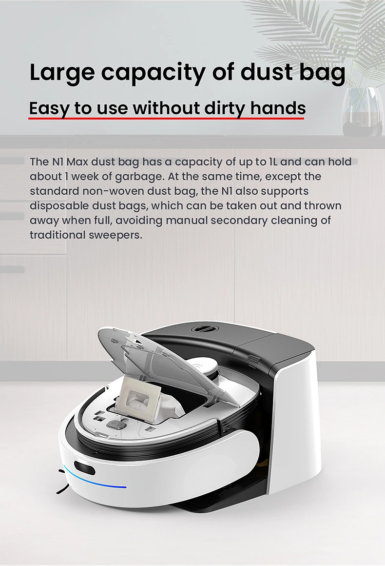 Self Cleaning Mopping Cloth Robotic Vacuum Cleaner 800ml Water Tank