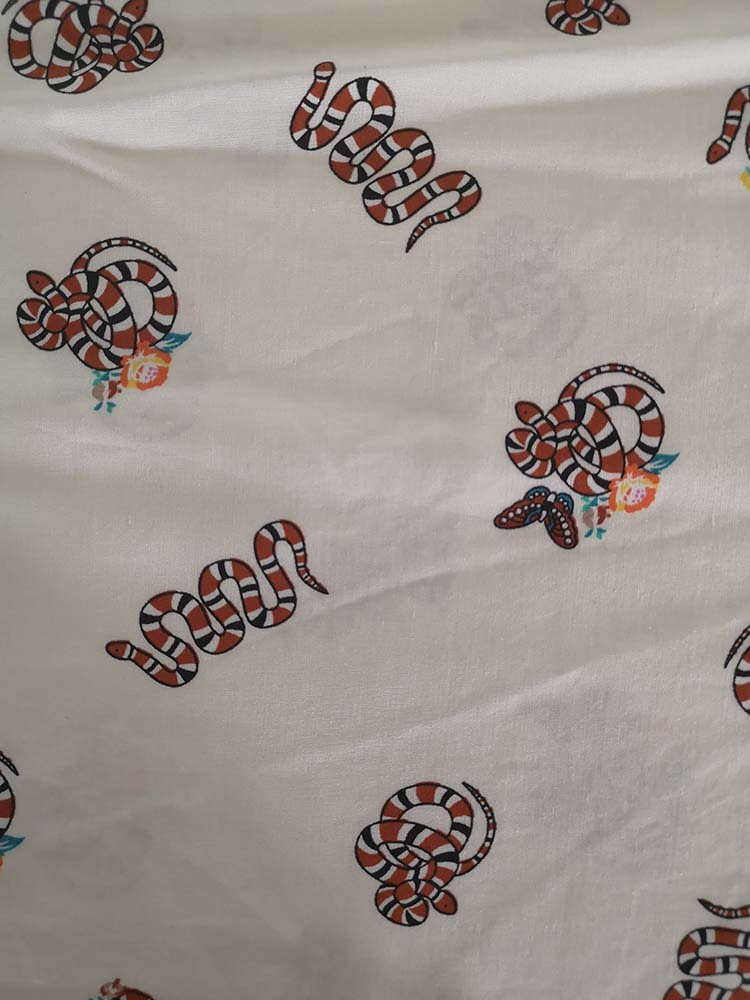 Snake Design Rayon Poplin shuttle 45S Printing Fabric