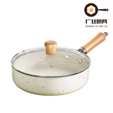 Milky white, slightly sticky, deep frying pan