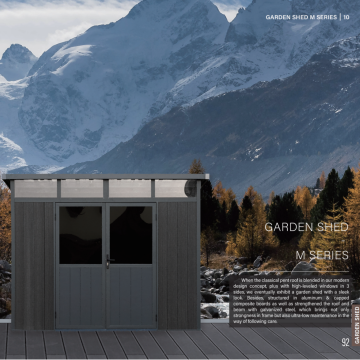 Hot Sale M Series 2.8M x 2.2M WPC Panel + Aluminum Pent Roof Garden Storage Shed - Water Resistant