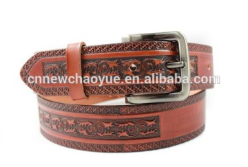 new classic cow leather embossing belt for man