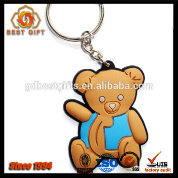 Brown Bear Soft Silicone Tag Key Chain Manufacturer