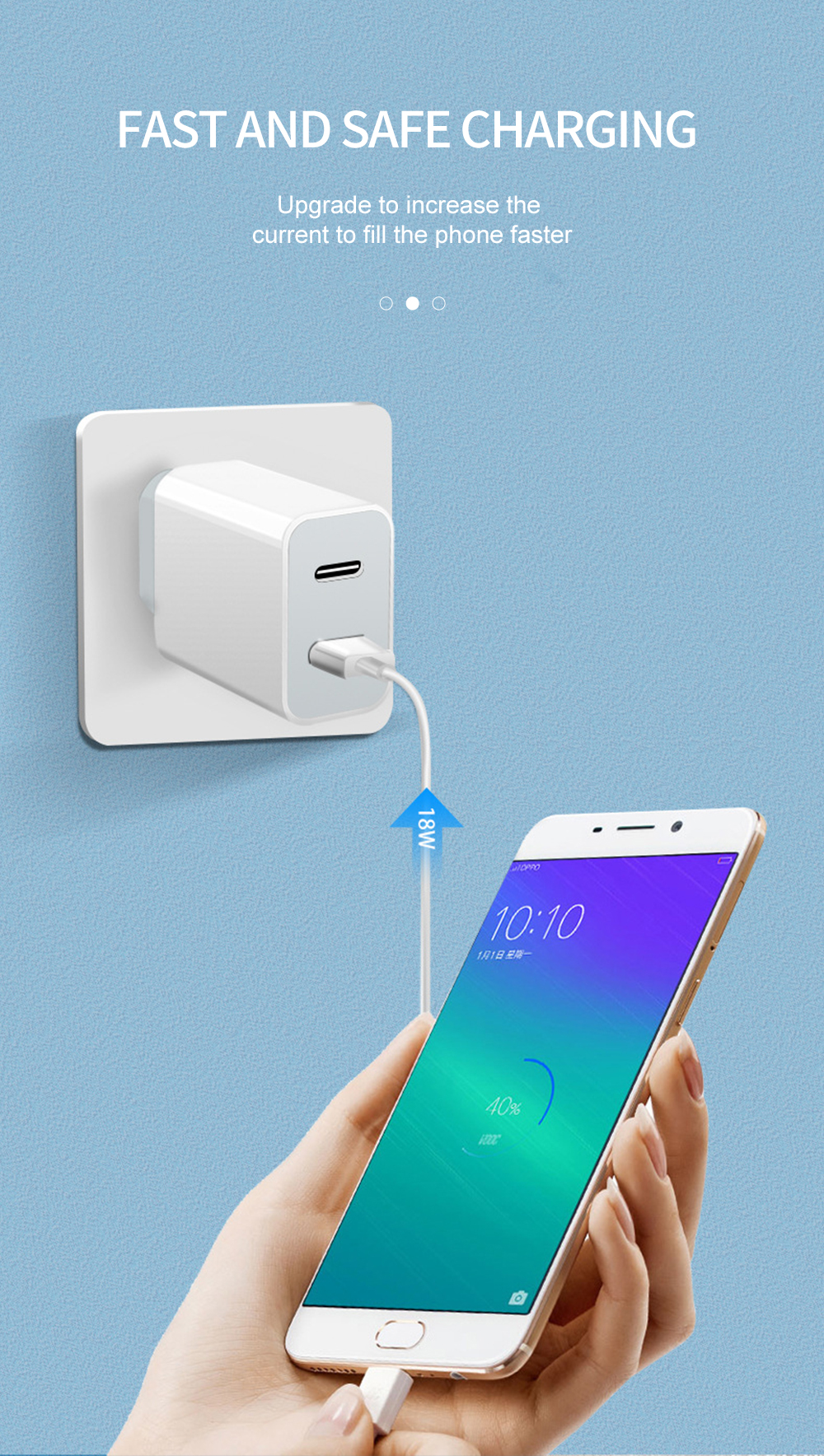 Dual Port Quick pd charger for smart phones