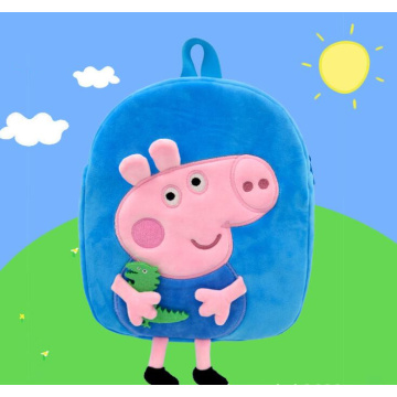 Dessin animé cochon en peluche cartable jouet broderie sac à dos