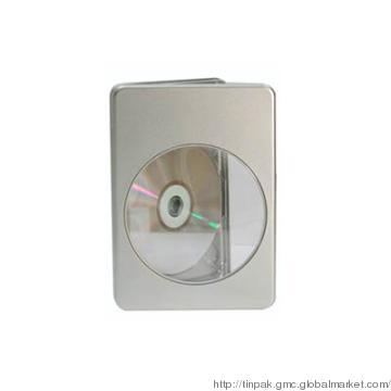 Hinged DVD tin with window