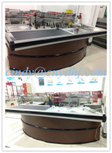 Hot Sales! Supermarket Checkout Counter With Conveyor Belt/Wal-Mart Store Checkout Counter