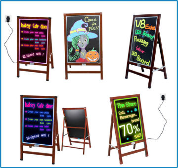 Wooden alike frame portable led display billboard low price advertisement light board for shops