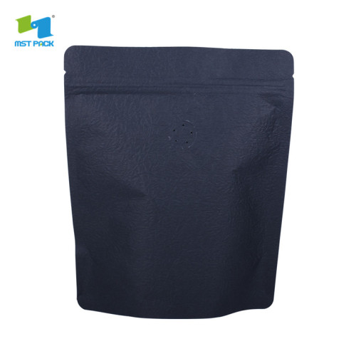 Grandes bolsas de granos de café negro mate reutilizables