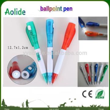 LED Light Ball Pen Light Up Ballpoint Pen can print LOGO simple plastic hotel ballpoint pen for promotion