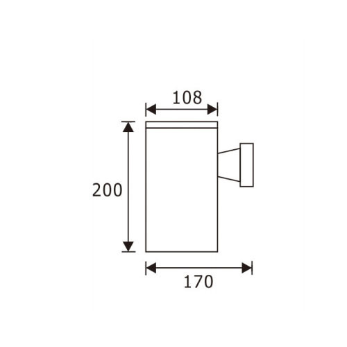 LEDER Waterproof BLack 5W*2 Outdoor Wall Light