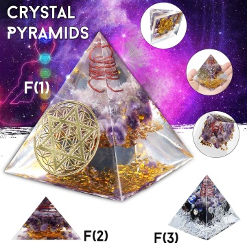 5.5-6.5cm Orgonite Improve Fortune Help Business Tower Natural Crystal Energy Orgone Pyramid Decoration Process Resin Lucky Gift