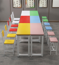 Steel Material Student Library Reading Table and Chair Set for Kindergarten