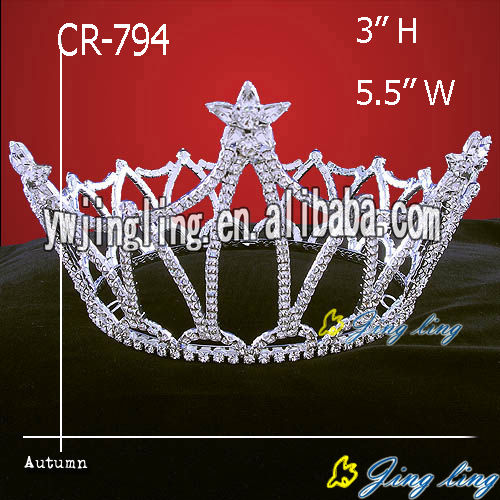 Rhinestone Star Full Round Crowns For Sale