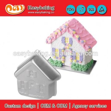 New arrival custom stand house non-stick cake aluminum mould