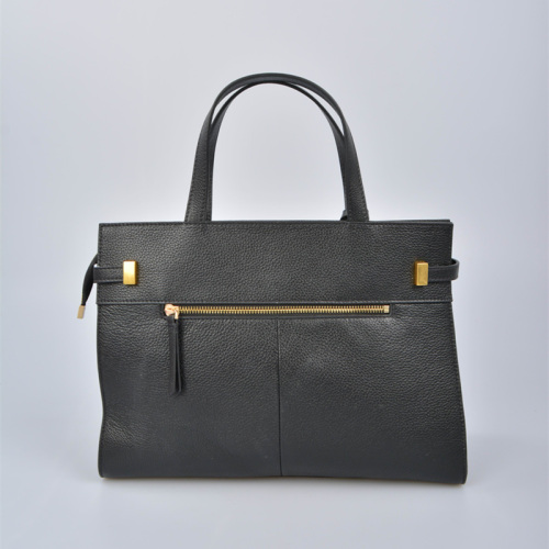 Elegant largeTote Bag with Crocodile Leather trimming