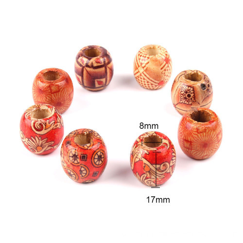 Wood Hair Beads 8mm big Hole Dreadlock Beads for Jumbo Braid Dreadlock Hair Accessories
