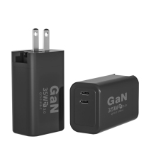 Top Selling Products 2024 PD QC3.0 GaN Power Adapter Fast Charging 35W Dual USB C Wall Charger