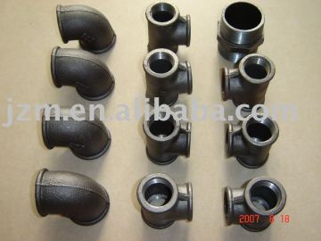 black malleable iron pipe fitting