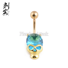 316L Surgical Steel Skeleton Dangling Belly Button Piercing