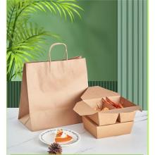 Take Away Kraft Paper Tote Stand Up Bag