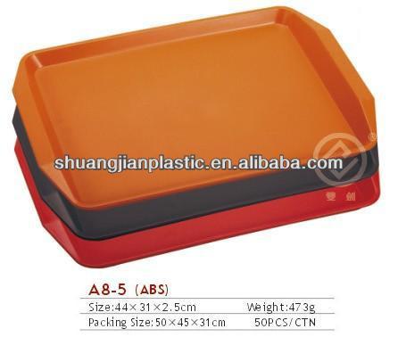 Plastic fast food tray in square shape