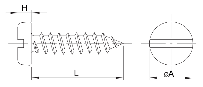Drawing Self Tapping Screw Slotted Drive D7971
