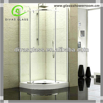 Ceramic frameless sliding corner bath shower combo