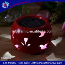 Manufacturer direct wholesale deocrative garden solar light with ceramic body