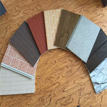 Decorative metal sandwich siding panel for exterior wall