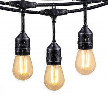 48 FT UL Listed Weatherproof LED Patio String Lights