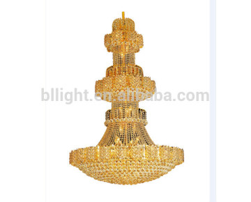 Gold finish luxury crystal rustic chandelier