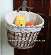 wicker bicycle basket with lining (manufacture)wicker storage basket