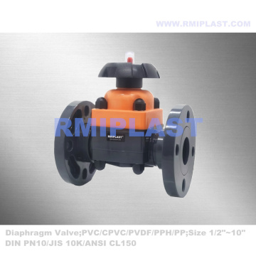 PVC Diaphragm Valve Flange 1/2 &quot;3/4&quot; 1 &quot;