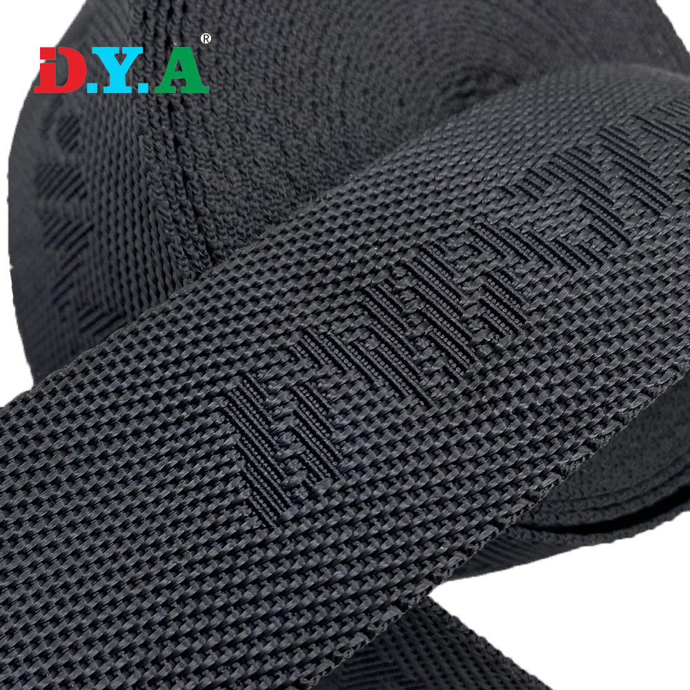 Jacquard webbing OEM design PP /polypropylene webbing colorful pp webbing for bag straps