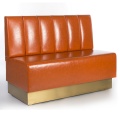 Classic Leather Wood Nightclub Restaurant Seating Booth Sofa