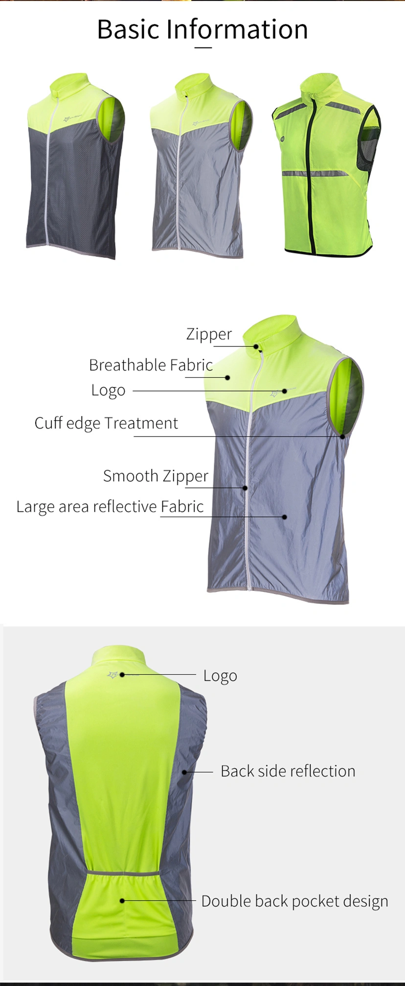 High-Visibility Cycling Jersey Reflective Safety Cycling Jersey