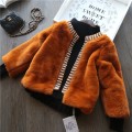 Manteau pour enfants en fausse fourrure de lapin pour enfants