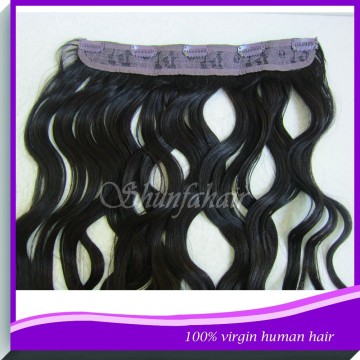 Hair closure clip in extension,double drawn clip in hair extension,one piece clip in curly hair extension