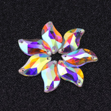 S Shape Glass AB Flat Back Rhinestones for Women's Clothing Wholesale