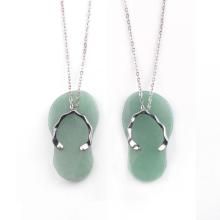 Latest Design Silver Jewelry Necklace Custom Lovely Green Slipper Meaningful Pendants