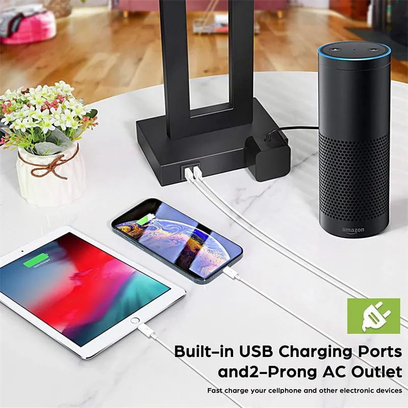 Stylish White LED Desk Lamp for Modern Bedroom Elegance