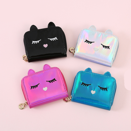 Ketibaan Baru Cute Cute Cute Waterproof Laser Leather Women Women Wallet Travel Card Holder Dompet Wallet Woman