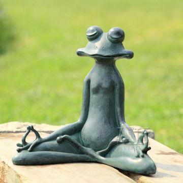 Fine Workmanship Outdoor Decorative  Bronze Yoga Frog Garden Statue